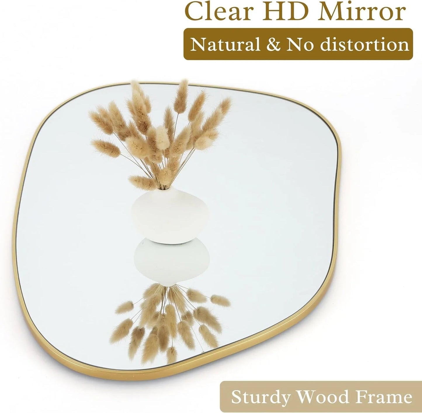Golden Wave Wall Mirror