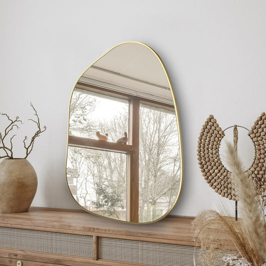 Golden Wave Wall Mirror